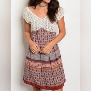 Doe & Rae Shabby Chic Peasant CottageCore Dress